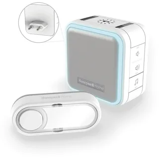HONEYWELL HOME DC515SP2 Serie 5 kompakter Einsteck-LED-Gong mit Klingeltaster, Weiß/Grau
