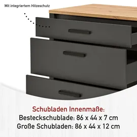 Interlink Unterschrank Veneto 100 x 60 x 92 cm Grau