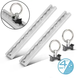 STAHLWERK Zurrschienen 2er Set mit Zurrösen 30 cm Aluminium Airlineschiene