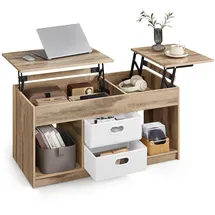 VASAGLE Couchtisch Kamelbraun-wolkenweiß Holz 0 x 0 cm