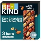 Be-Kind Riegel, glutenfreie Snack-Riegel, Dark Chocolate Nuts & Sea Salt, hoher Ballaststoffgehalt, ohne künstliche Farb-, Aroma- oder Konservierungsstoffe, 3 x 30 g