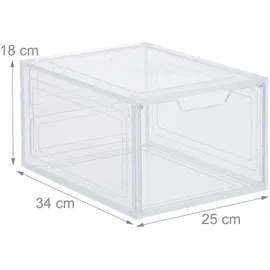 Relaxdays Schuhbox 34 x 25 x 18 cm 6-tlg. transparent