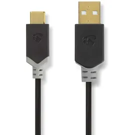 Nedis USB-C auf USB-A 1,0 m Anthrazit
