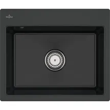 Villeroy & Boch Subway 60 S flat mittig pure black Handbetätigung 565 x 475 mm