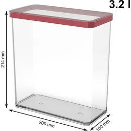 Rotho Frischhaltedose rechteckig transparent/rot 20,0 x 10,0 x 21,4 cm 3,2 l