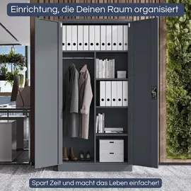 Jan Nowak Mehrzweckschrank 185 x 90 x 45 cm Anthrazit