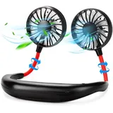 Nackenventilator, Tragbarer Usb-mini-nackenventilator Für Den Persönlichen Gebrauch, 360-grad-drehung, Tragbarer Kühlventilator Für Büro, Zuhause, Reisen, Outdoor-sport, 1 Stück (schwarz)