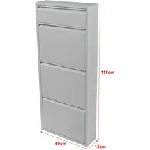 [en.casa] Sokndal 50 x 118 x 15 cm 4 Klappen weiß