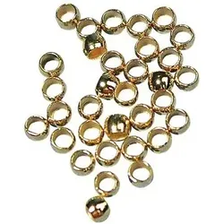 RAYHER 2225406 Quetschperle, gold, I: 1,8mm ø, A: 2,5mm ø, SB-Btl 35Stück