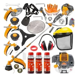 Powermat Benzin-Motorsense 52ccm 6 PS Trimmer Set Zubehör