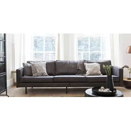 Livetastic Couch Leder 3-Sitzer Schwarz