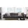 Livetastic Couch Leder 3-Sitzer Schwarz