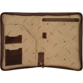 Piké Dokumententasche echt Leder, Made in Italy braun