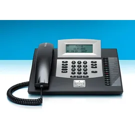 Auerswald COMfortel 1600 Systemtelefon, ISDN Headsetanschluss, Freisprechen, Touchscreen Beleuchtetes Display Schwarz,