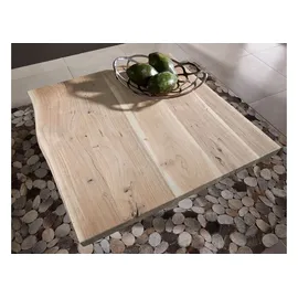 MASSIVMOEBEL24.DE Couchtisch Akazie Beige 90 x 90 x 45 cm