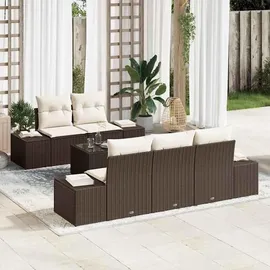 vidaXL Garten-Lounge-Set 6-tlg. braun