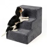 Relaxdays Hundetreppe 3 Stufen Grau