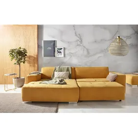 Home Affaire Ecksofa "Sapporo L-Form", gelb (mais), B:293cm H:78cm T:172cm, Struktur fein (100% Polyester);Luxus-Microfaser weich (90% Polyester, 10% Polyacryl);Struktur imprägniert (100% Polyester), Sofas, Ecksofa, wahlweise Bettfunktion oder Sitztiefenverstellung,
