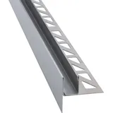 Dalsys Gefällekeil Dusche 148cm, Höhe 19mm, Links Silber U-Profil zur Glasaufnahme für ebenerdige Dusche, aus korrosionsbeständigem V2A Edelstahl - Silber