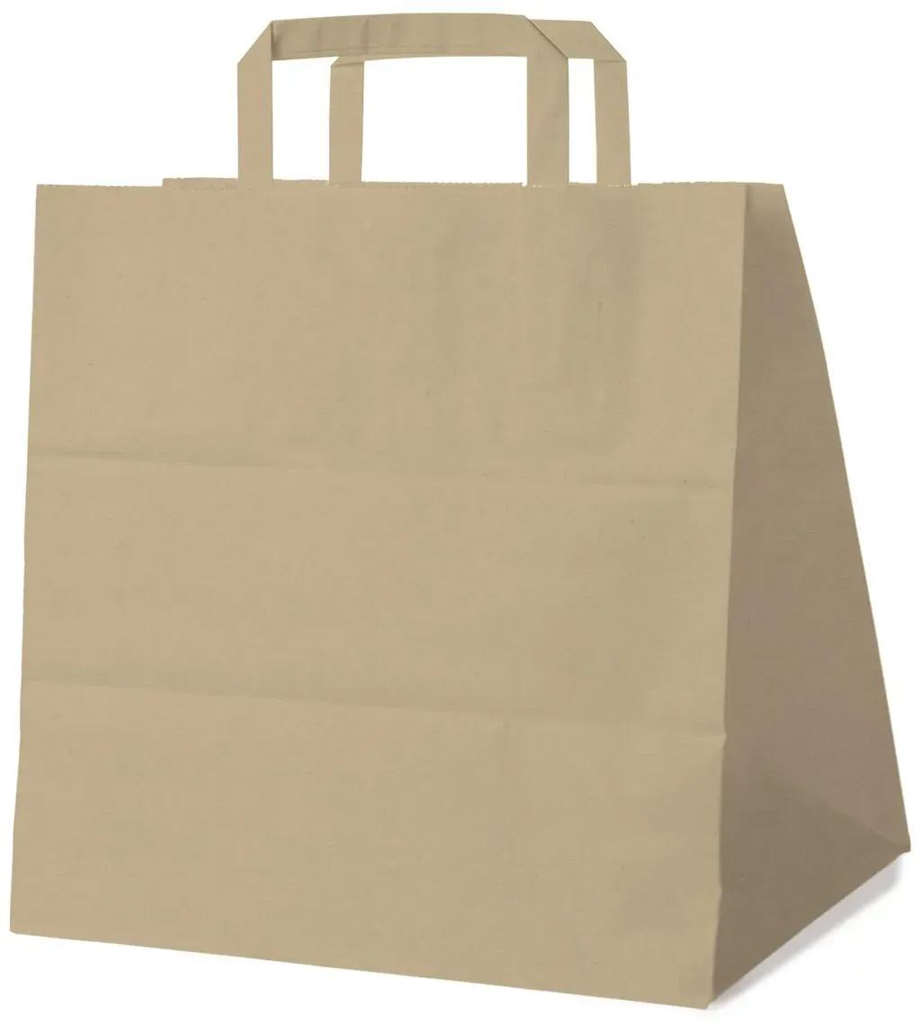 Papiertragetaschen 33 x 32 x 21 cm mit EAN-Code braun, 250 Stk.