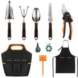 TACKLIFE GGT5A, Gartenwerkzeug Set, Gartengeräte aus Rostfreiem Edelstahl (29 in 1) : Transplantatkelle, Unkrautstecher, Gartenschere, Gartenunkrautschneider, Pflanzenkelle mit Skala, Gartengabel, Handtasche usw.