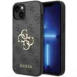 GUESS PU 4G Metal Logo Case für Apple iPhone 15 Grey