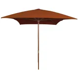 vidaXL Sonnenschirm mit Holzmast 200 x 300 cm terrakotta