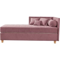 alina Schlafsofa Kona, 7-Zonen Taschenfederkernmatratze, Zierkissen-Set und Schlummerrollen rosa 201 cm x 90,5 cm x 101 cm