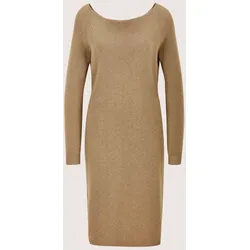 Strickkleid MADELEINE "Strickkleid Elegantes Kleid mit abnehmbarem Kragen", Damen, Gr. 44, N-Gr, beige (cappuccino, melange), Obermaterial: 50% Schurwolle WV. 40% Baumwolle CO. 10% Polyamid PA., Modern, figurbetont, Kleider Strickkleid, Abnehmbarer Kragen