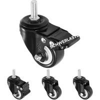 H&S 4x 50mm Möbelrollen - Rollen Möbel Lenkrolle mit