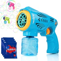 Blubbel Seifenblasenpistole, 2-in 1 Seifenblasenmaschine, 150ml Großer Tank Seifenblasenflüssigkeit, Automatische Seifenblasen Pistole, Luftblasen Bazooka Bubble Gun, Geschenke für Kinder, Hochzeit