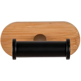 Wenko Wandhaken Duo Turbo-Loc Orea Bamboo, bambus/schwarz 10 x 4,5 x 6,5 cm