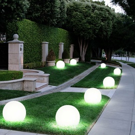 ETC Shop 2er Set LED Außen Leuchten Solar Kugel Strahler Terrassen Garten Beleuchtung Hof Steck Lampen