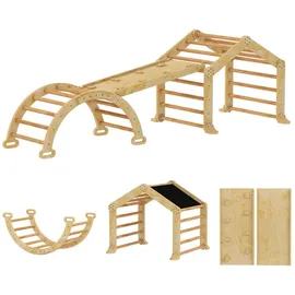aiyaplay Kletterbogen 9-in-1 Naturholz