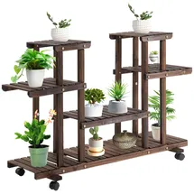 Outsunny Blumenständer, Braun, Holz, 33x80x123.5 cm