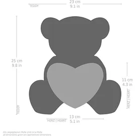 Brubaker Teddy Plüschbär mit Herz 25 cm Braun