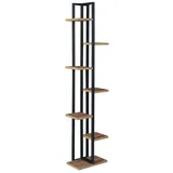 [en.casa] Pflanzregal Somero 150 x 34 x 21 cm Schwarz/Walnuss-Optik