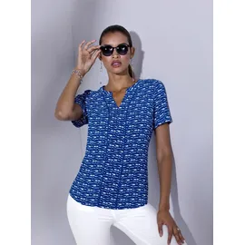 CREATION L Kurzarmbluse blau 44