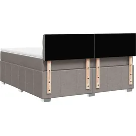 vidaXL Boxspringbett mit Matratze Taupe 180x200 cm Stoff