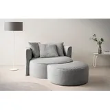 LeGer Home by Lena Gercke XXL-Sessel »ISALIE, Rundsessel mit Hocker, Lesesessel, Loveseat, Big-Sessel«, (Set), trendige Stoffe, 3 Zierkissen, große Sitzfläche, Cord, Samt, Bouclé