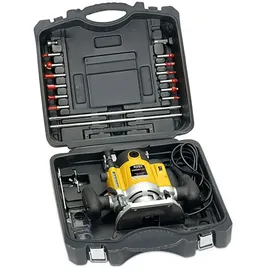 Powerplus POWX093 1500 W inkl. Aufbewahrungskoffer Parallelführung, Staubabsaugung, 12-teiliges Fräs-Set