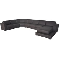 JVmoebel Ecksofa Ecke Leder Modern Couch Wohnlandschaft Ledersofa Sofa U-Form, Made in Europa schwarz