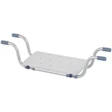 Badewannensitz – Verstellbarer Hänge-badesitz – Badezimmerhocker – Maße: 73–83 Cm (l) X 22 Cm (b) X 18 Cm (h) – Aluminium, Hdpe, Weiß