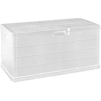 Mojawo Auflagenbox XL Auflagenbox Sitzbank 2 Personen Kunststoff Weiß 340L