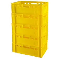 Logiplast Allzweckkiste Eurokisten E2 Metzgerkiste Gelb (Spar-Set, 5 Stück), Lebensmittelecht, stapelbar, widerstandsfähig, langlebig gelb