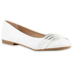 Damen Klassische Ballerinas in Weiss