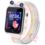 PTHTECHUS Kinder Smartwatch, Spiel Telefon Uhr für Kinder Armbanduhr mit Anruf Taschenrechner Schulmodus SchrittzäHler SOS Wecker Kamera Spielzeug Geschenk für Jungen MäDchen Studenten