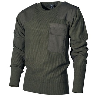 MFH Rundhalspullover Bundeswehr Pullover, mit Brusttasche, oliv 58 grün 58