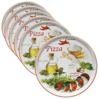 6er Set Pizzateller Napoli Pizzafoods rot 33cm - 04018#ZP2