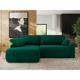 MKS Eckschlafsofa Cubo L Velvet 2-Sitzer Schwarz